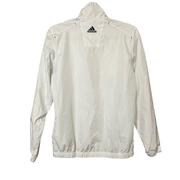 Adidas Women's ClimaProof Jacket XS White Windbreaker Outdoor Golf Running - Picture 2 of 8